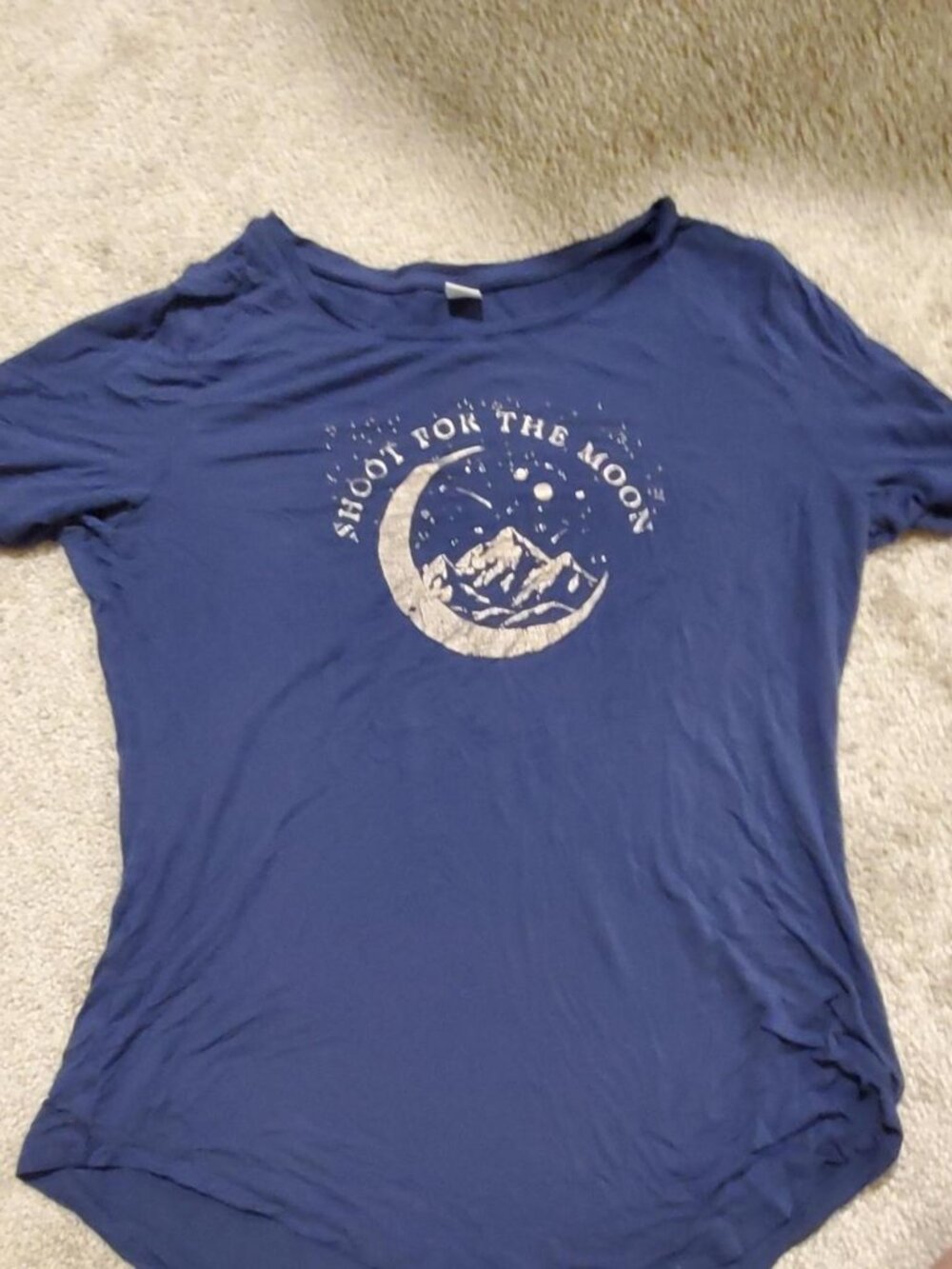 Shoot For The Moon Celestial Graphic Tee Navy Blue